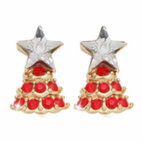-Christmas- Star Tree sterling silver earring